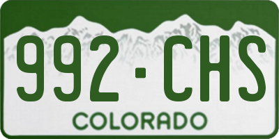 CO license plate 992CHS