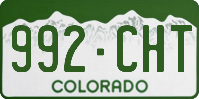CO license plate 992CHT