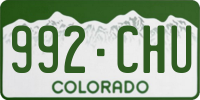 CO license plate 992CHU