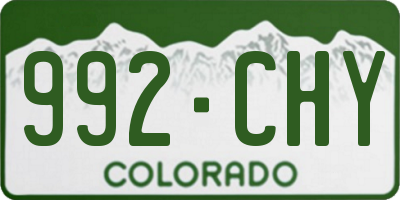 CO license plate 992CHY