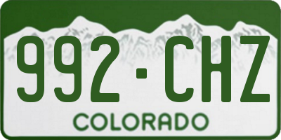 CO license plate 992CHZ
