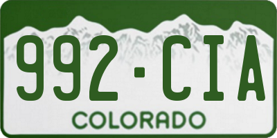 CO license plate 992CIA