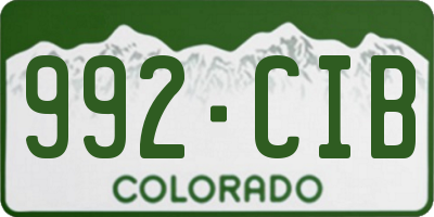 CO license plate 992CIB