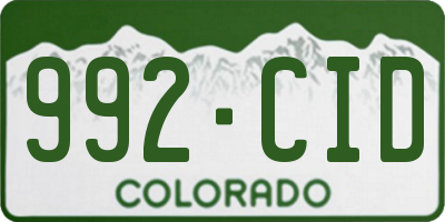 CO license plate 992CID