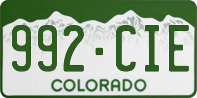 CO license plate 992CIE