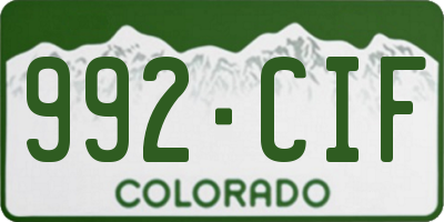CO license plate 992CIF