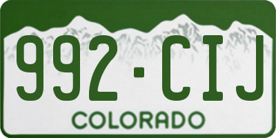 CO license plate 992CIJ