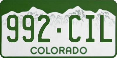 CO license plate 992CIL