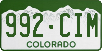 CO license plate 992CIM