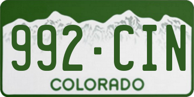 CO license plate 992CIN