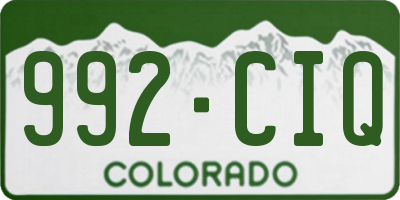 CO license plate 992CIQ