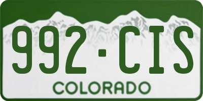 CO license plate 992CIS