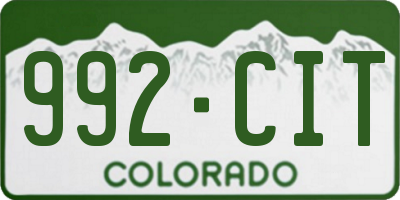CO license plate 992CIT