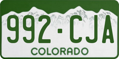 CO license plate 992CJA
