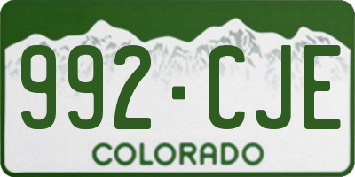 CO license plate 992CJE