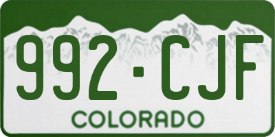 CO license plate 992CJF