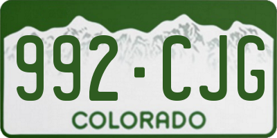 CO license plate 992CJG