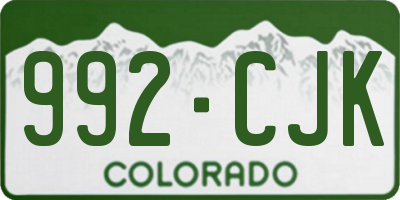 CO license plate 992CJK