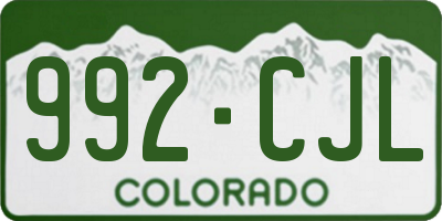 CO license plate 992CJL