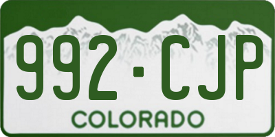 CO license plate 992CJP