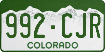 CO license plate 992CJR