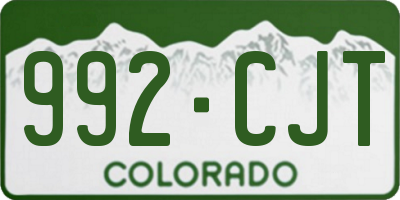CO license plate 992CJT