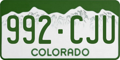 CO license plate 992CJU