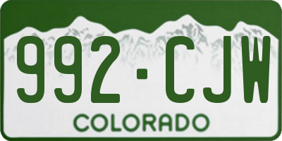 CO license plate 992CJW