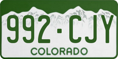 CO license plate 992CJY
