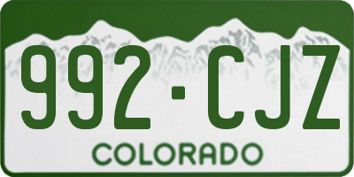 CO license plate 992CJZ