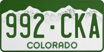 CO license plate 992CKA