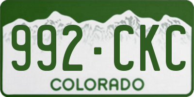 CO license plate 992CKC