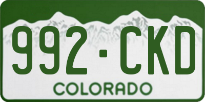 CO license plate 992CKD