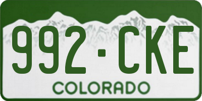 CO license plate 992CKE