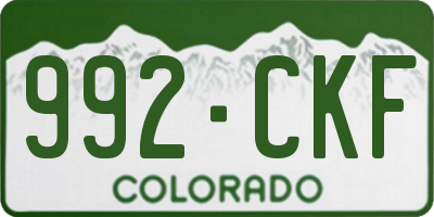 CO license plate 992CKF