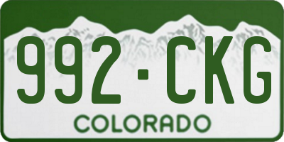CO license plate 992CKG