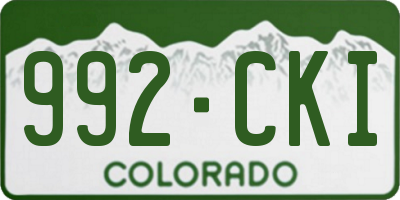 CO license plate 992CKI