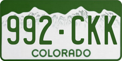 CO license plate 992CKK