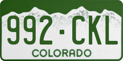 CO license plate 992CKL