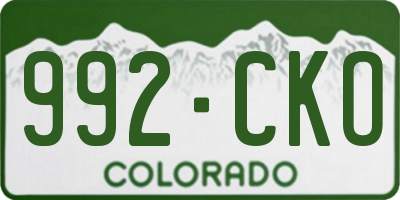 CO license plate 992CKO