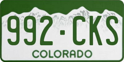 CO license plate 992CKS