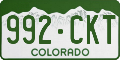 CO license plate 992CKT