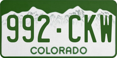 CO license plate 992CKW