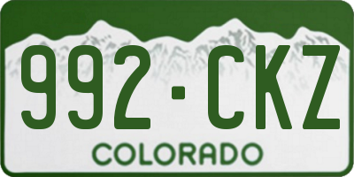 CO license plate 992CKZ