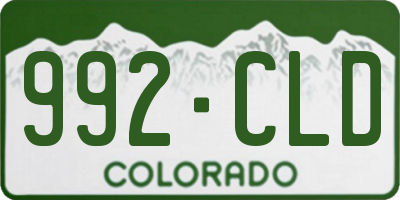 CO license plate 992CLD