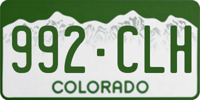 CO license plate 992CLH