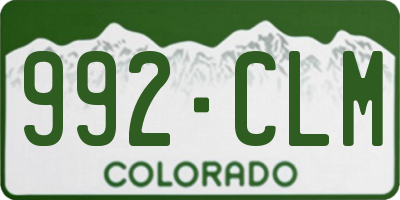 CO license plate 992CLM