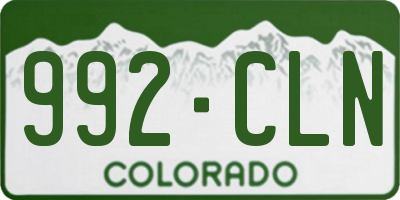 CO license plate 992CLN