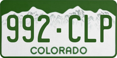 CO license plate 992CLP