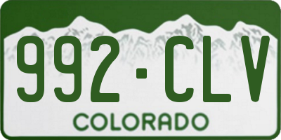CO license plate 992CLV